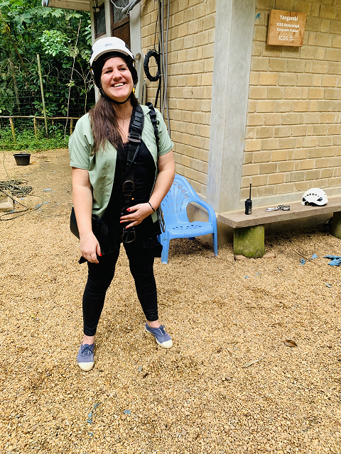 Fanny Salmon avant le départ de la visite de la tour